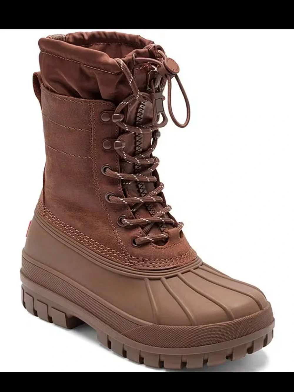 Hunter Skylar Bungee Waterproof Brown Winter Boots Size 7 Gorpcore Outdoor Fall